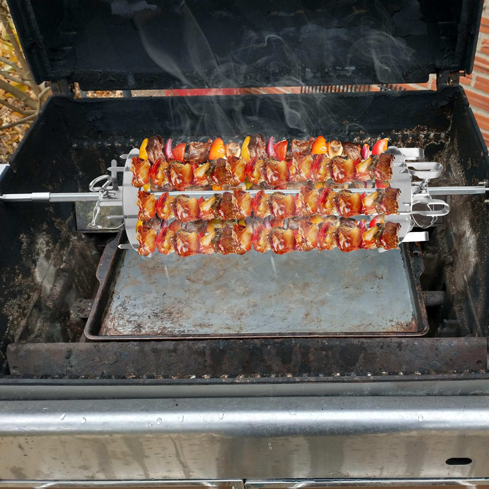 PETKAO cooked kebabs on skewers showing even grilling and appetizing results