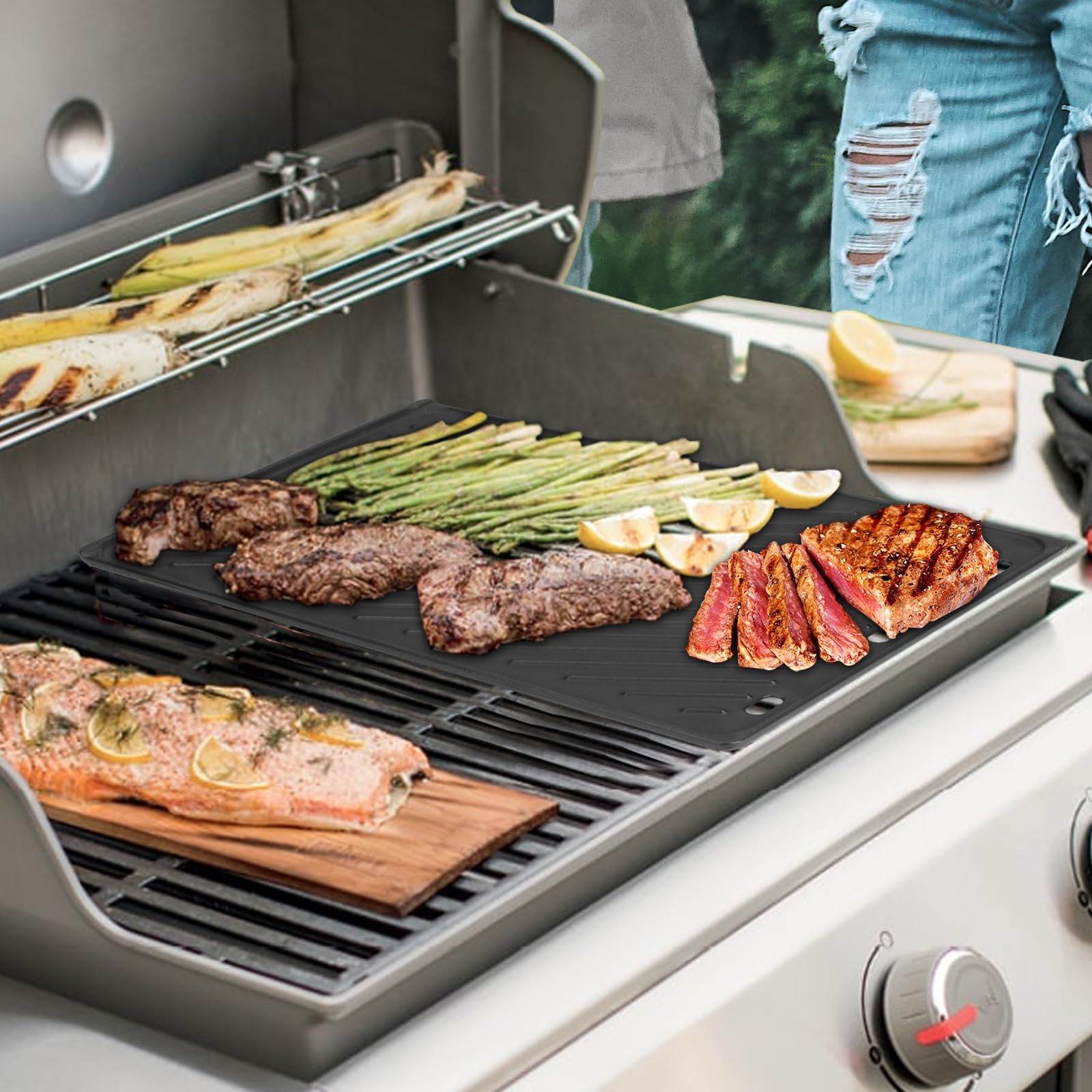 PETKAO installed in Weber Spirit grill illustrating direct-fit replacement