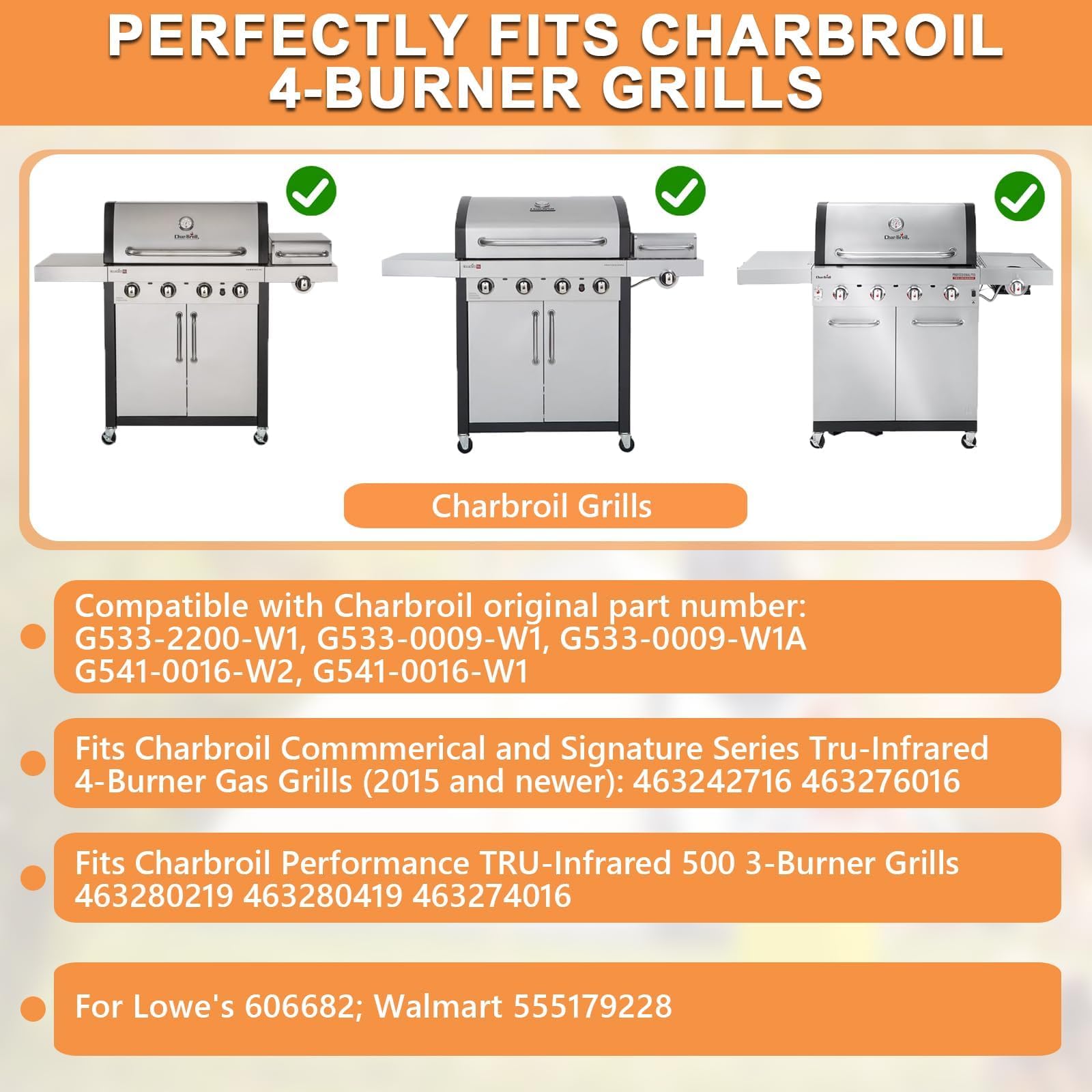 PETKAO installed on Char-Broil grill demonstrating even heat distribution