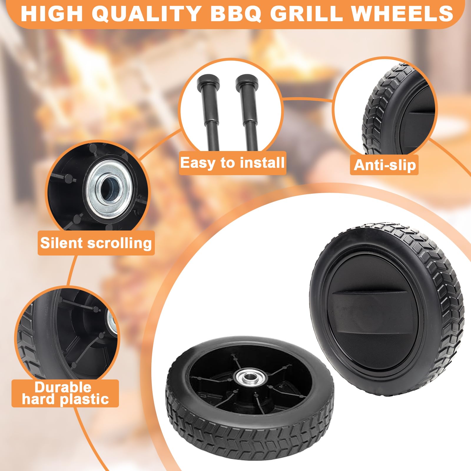 PETKAO wheel installed on Traeger grill for smoother mobility benefit