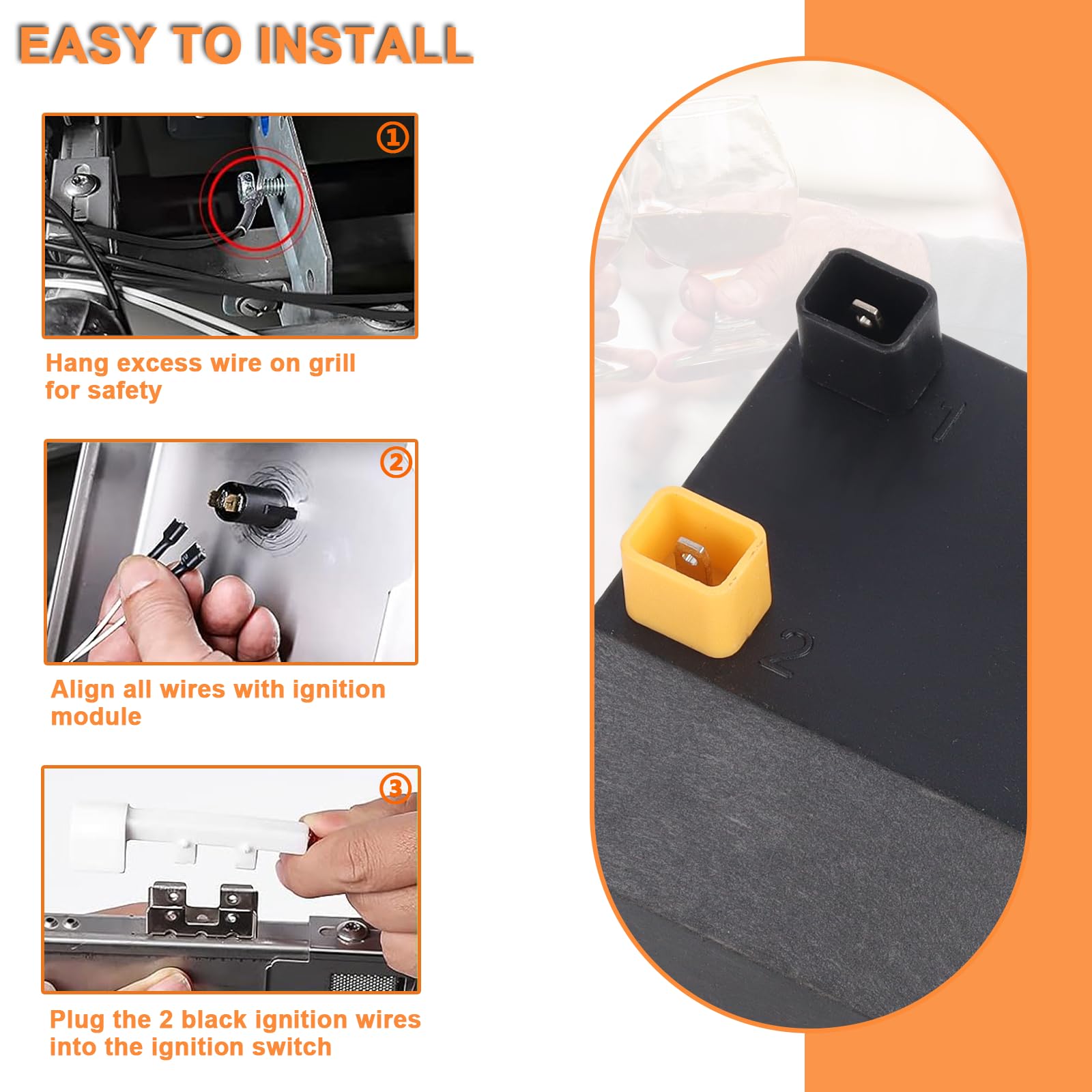 PETKAO igniter kit installed on Weber control panel demonstrating direct-fit replacement