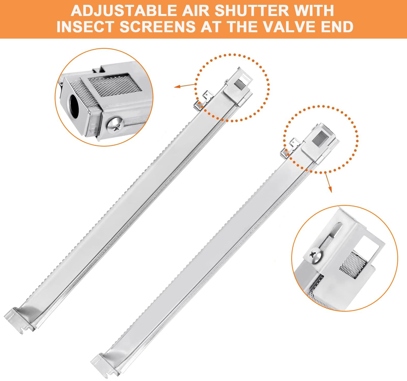 PETKAO 19.5 inch burner tube next to ruler confirming exact fit and measurement