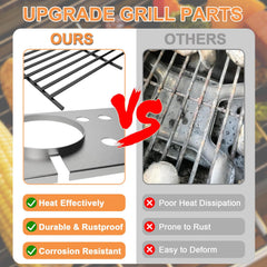 PETKAO briquette rack installed inside Broilmaster grill improving burner protection and airflow