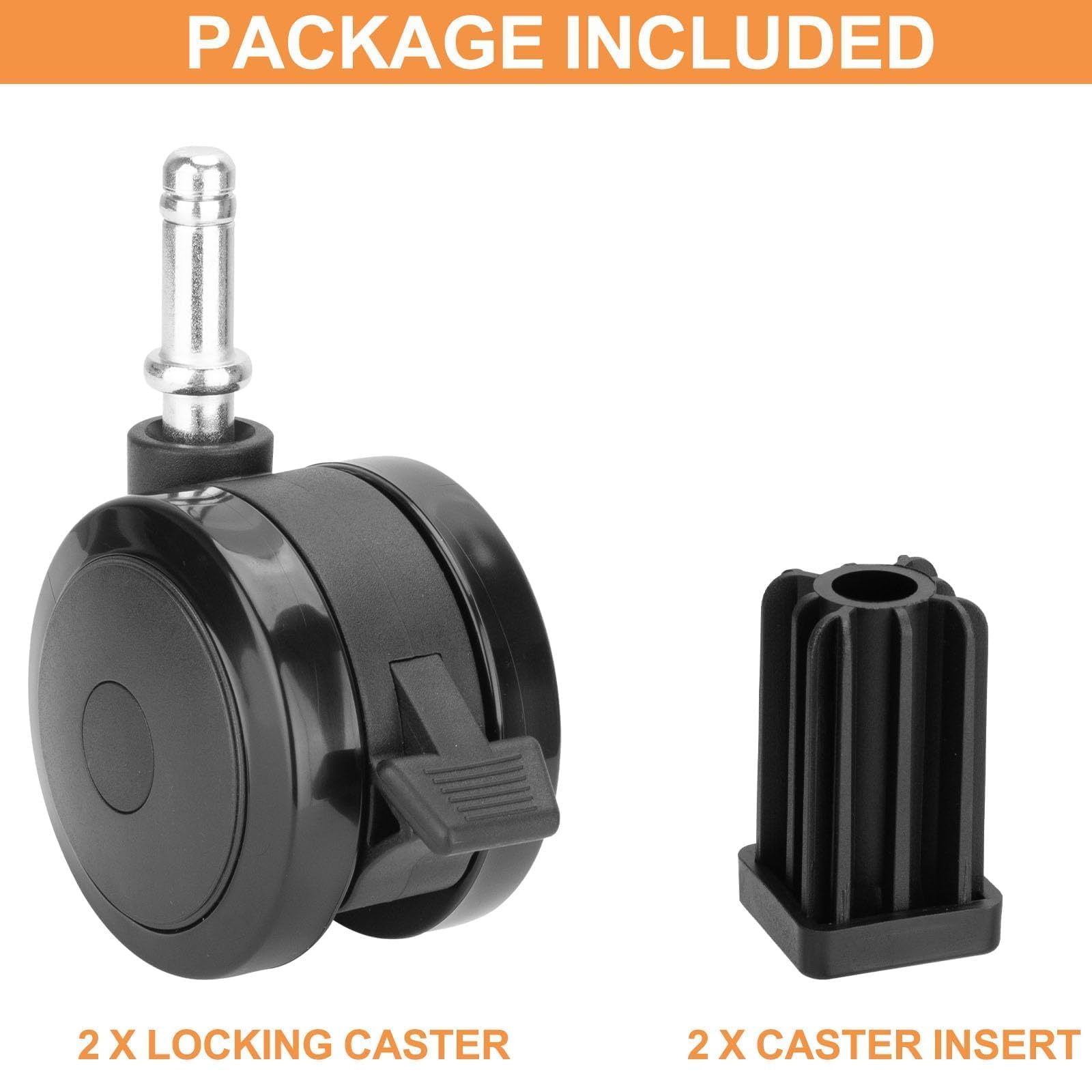 PETKAO caster next to ruler showing wheel diameter 2-7/8 inches for correct sizing