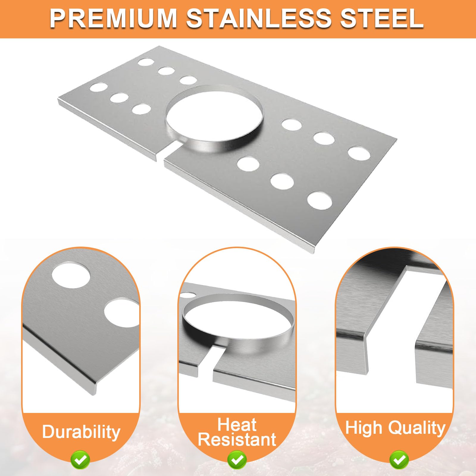 PETKAO heat and wind deflection shield positioned over burners to direct heat efficiently