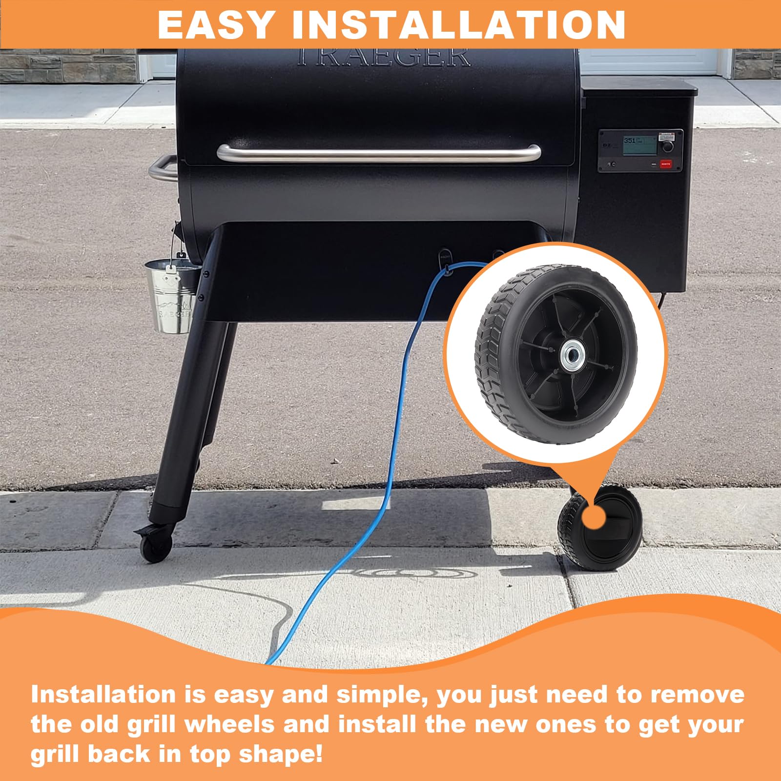 PETKAO wheel beside ruler showing 7" scale for easy size verification benefit