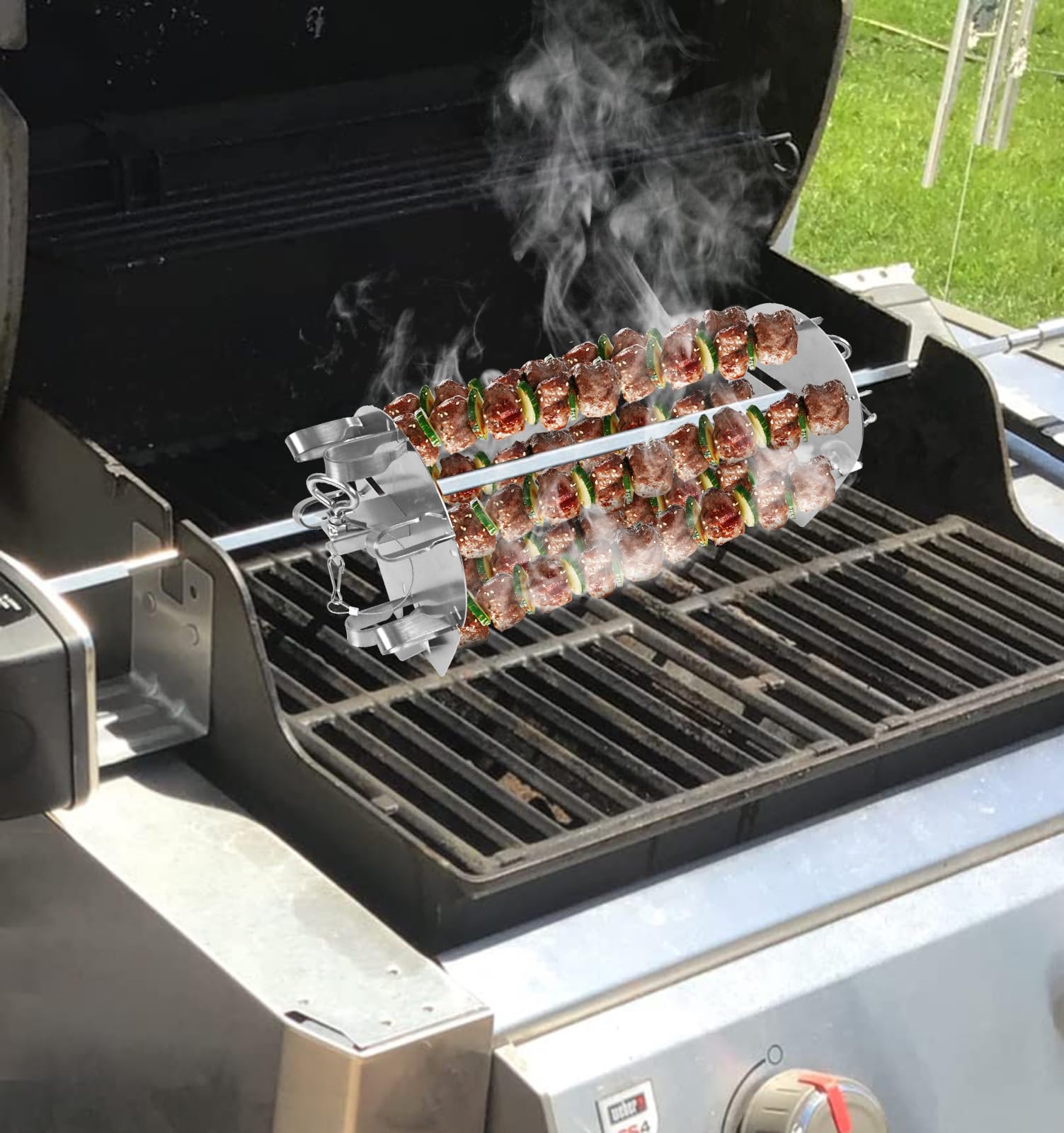 PETKAO skewer being wiped clean showing simple maintenance and quick cleanup