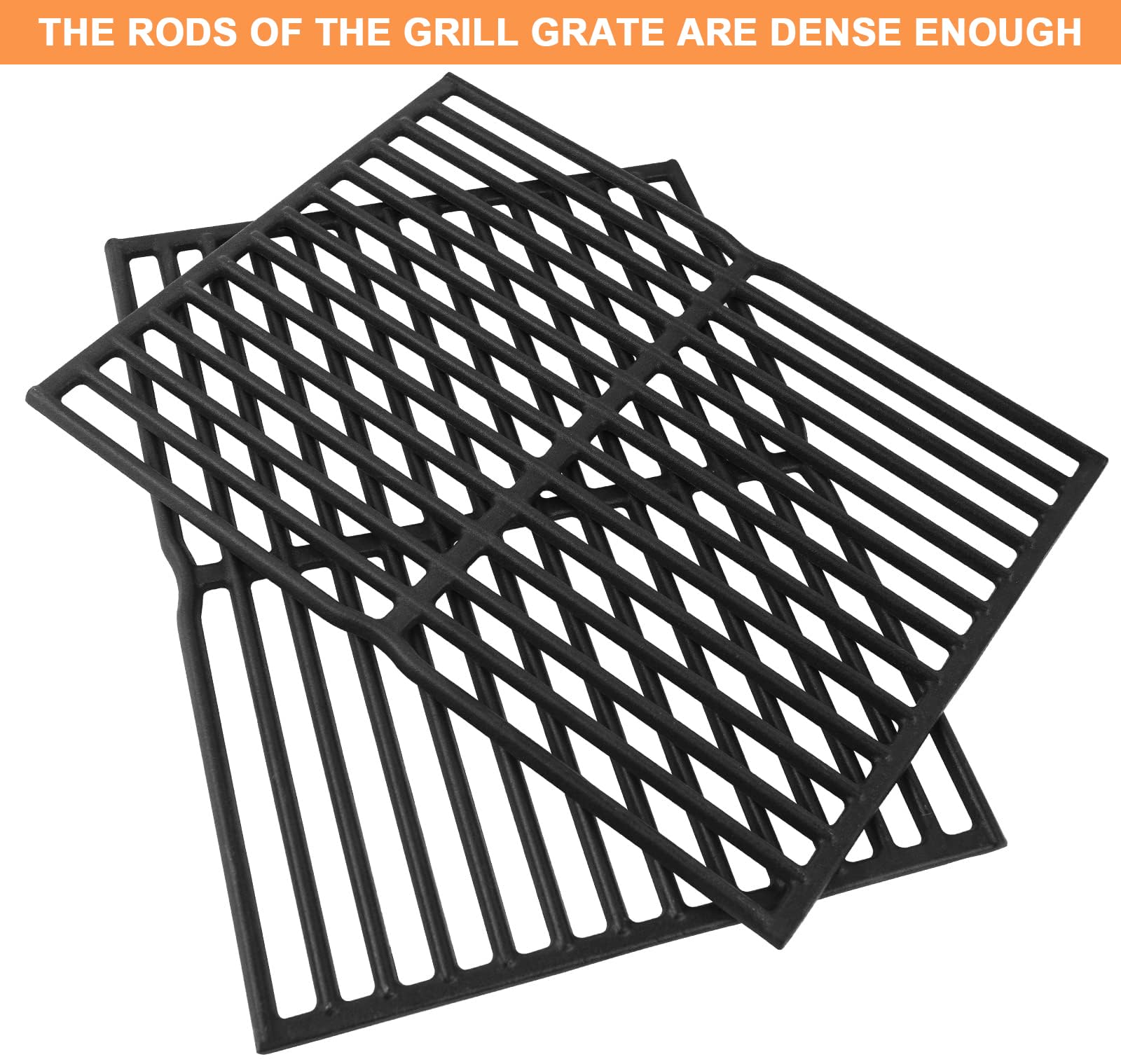 PETKAO two cast iron grates unboxed and side-by-side showing complete 2-pack coverage