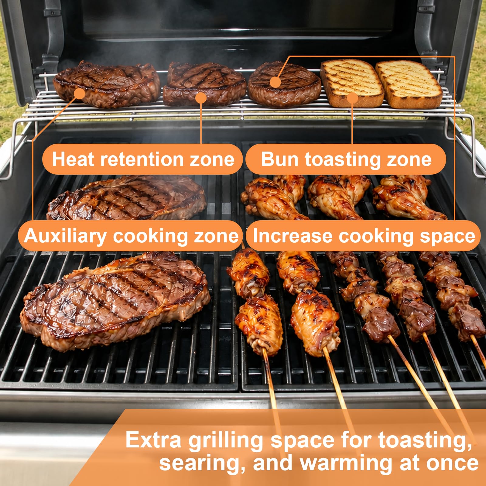 PETKAO lifestyle shot in backyard showing cooking capacity and convenience