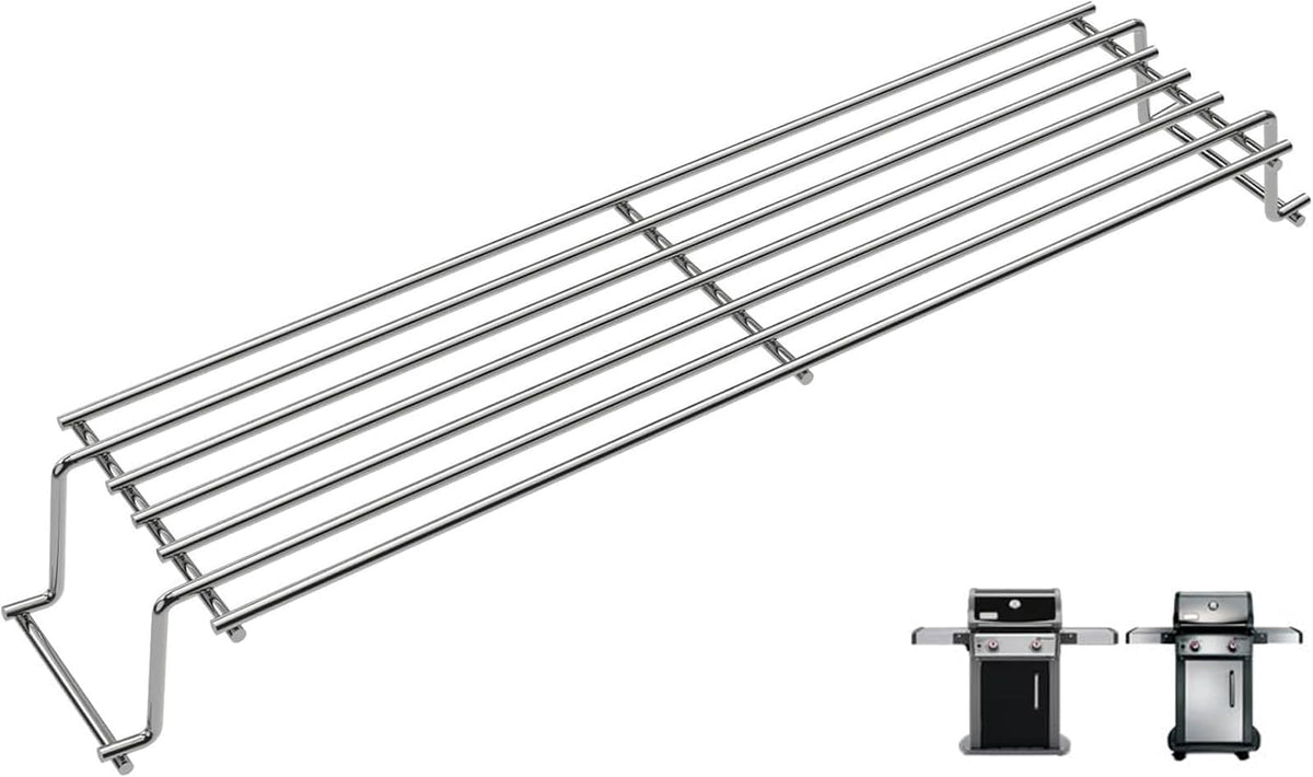 PETKAO warming rack front view showing neat stainless finish and reliable fit