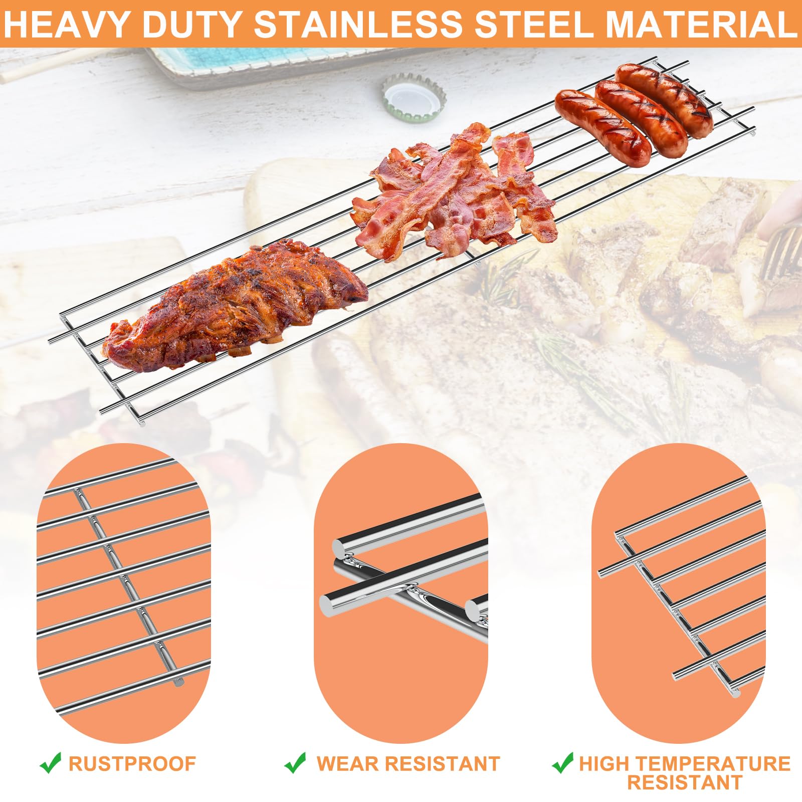 PETKAO installed warming rack on a Weber grill providing extra warming space