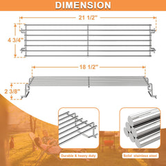 PETKAO dimension diagram showing 21.5-inch tip-to-tip width for accurate fit