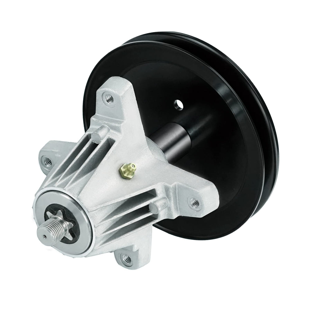 PetMigo 23-1/4 inch cutting blade close-up showing sharpened edge for even grass cutting