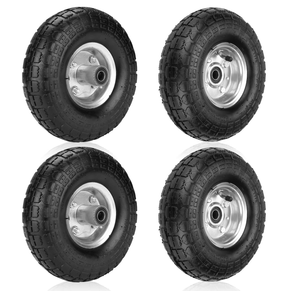 PetMigo front view showing the complete 10" turf tire and 4" rim assembly for reliable replacement