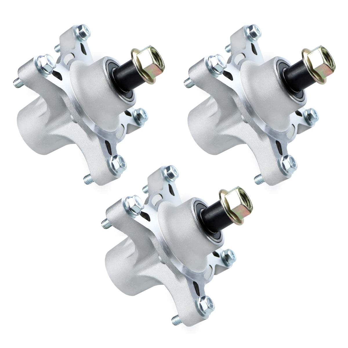 PetMigo spindle front view showing mounting flange and shaft for easy replacement
