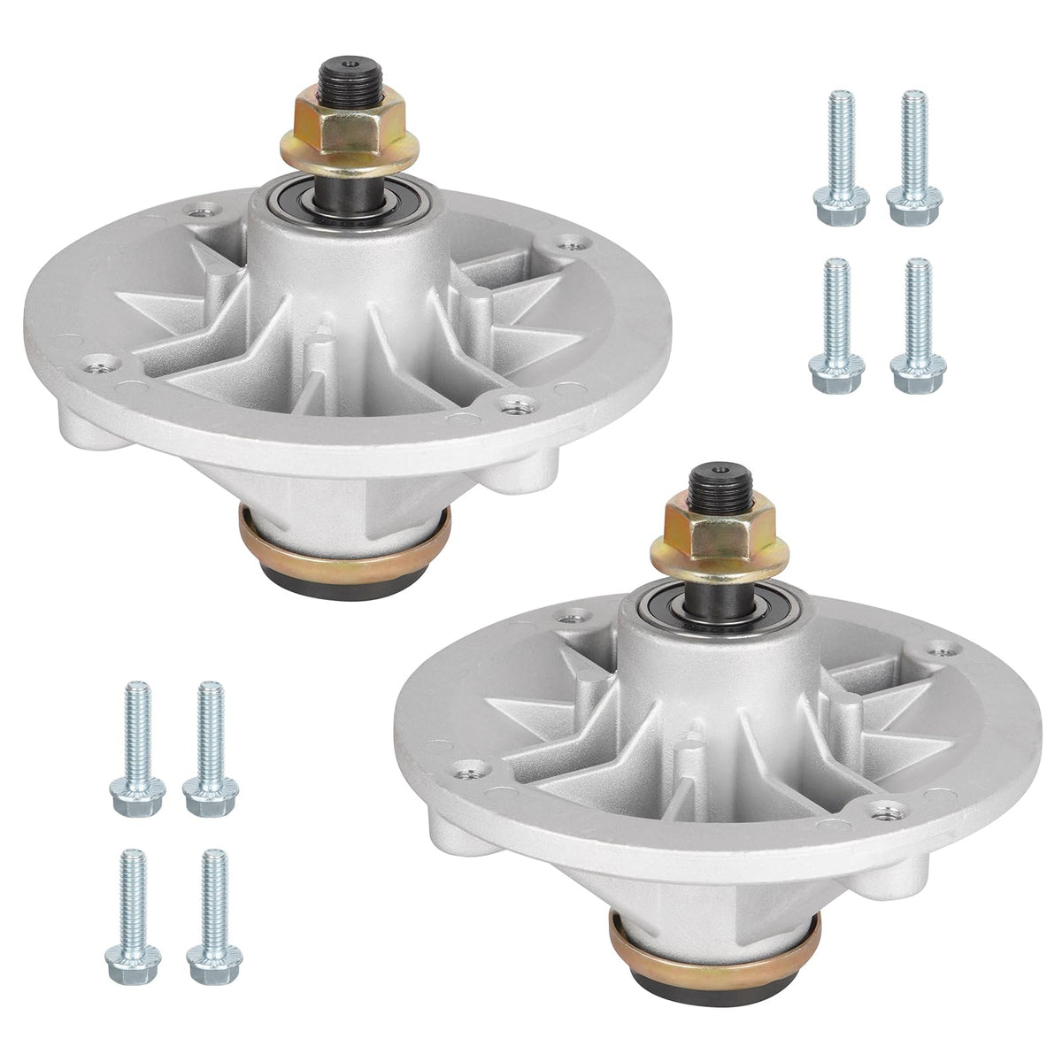 PetMigo spindle front view showing flange and shaft for accurate fit