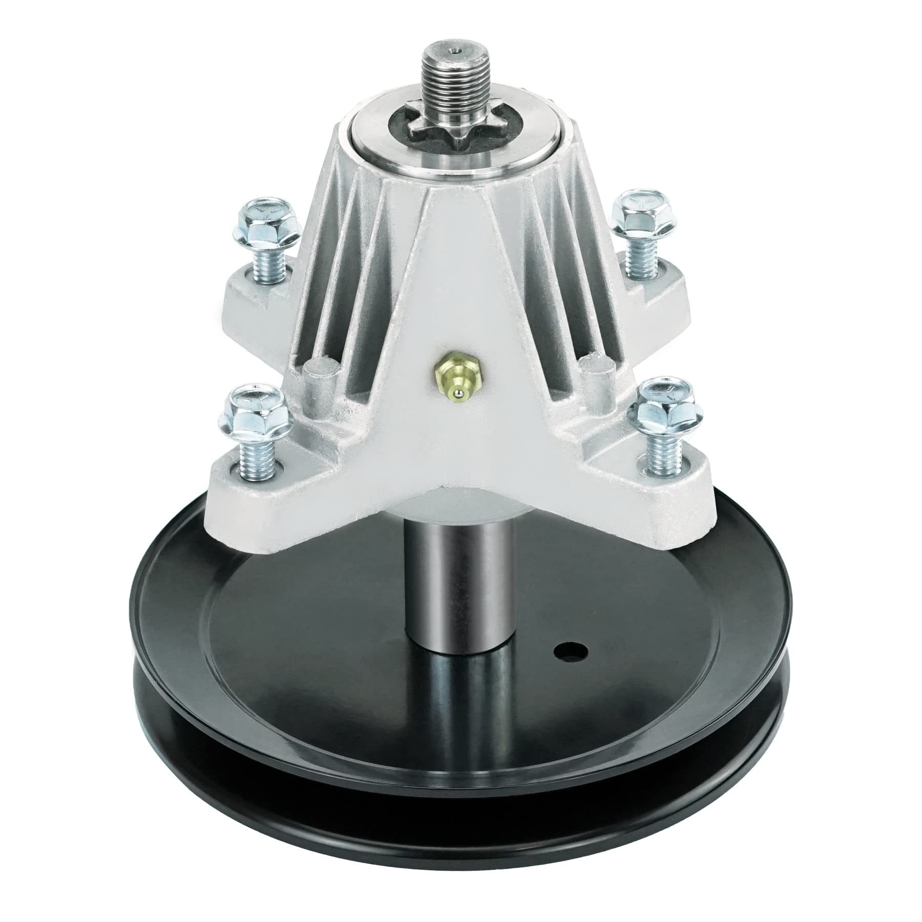 PetMigo spindle front view showing mounting flange and bolt pattern, improves fit accuracy