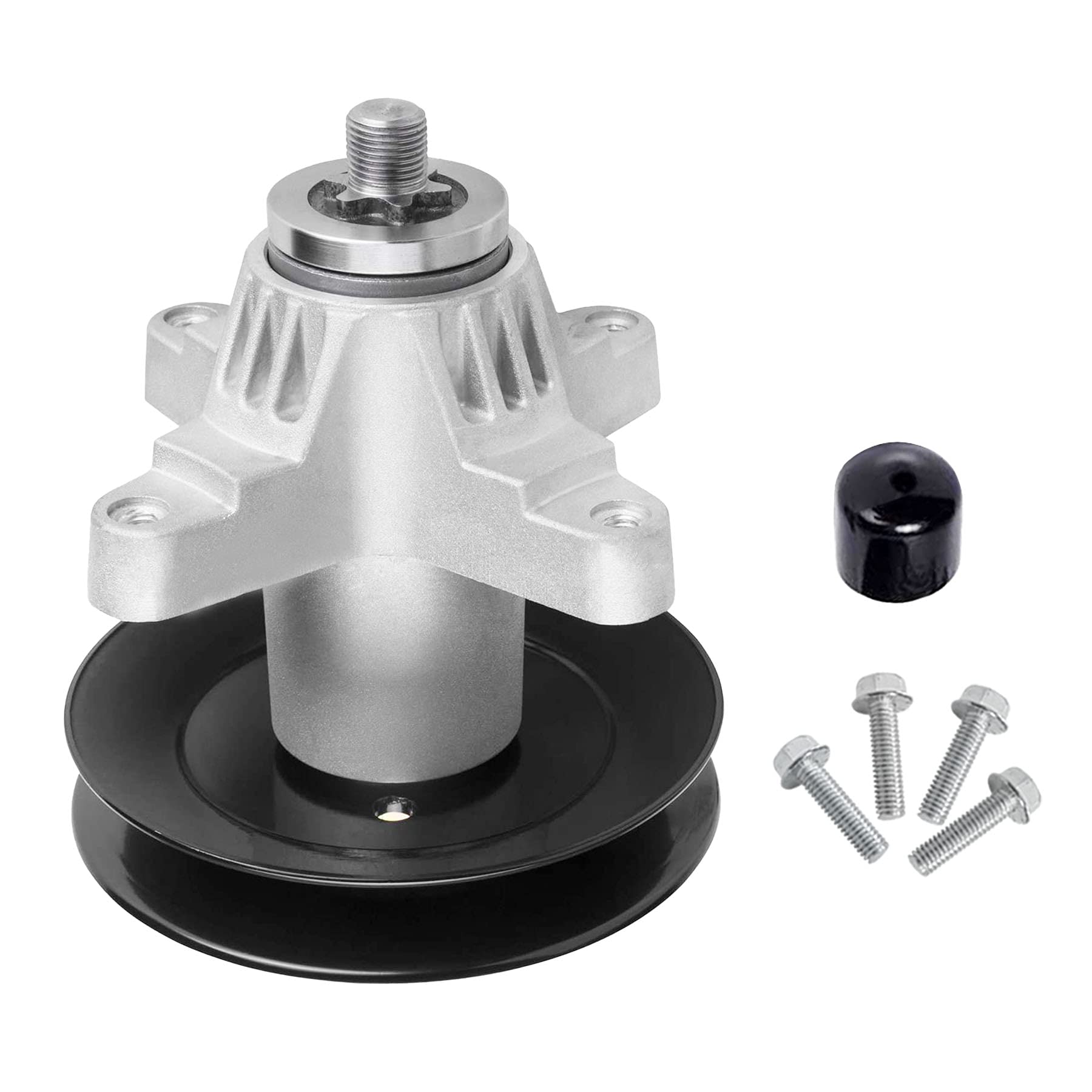 PetMigo spindle mounted on 50-inch deck demonstrating direct-fit compatibility benefit
