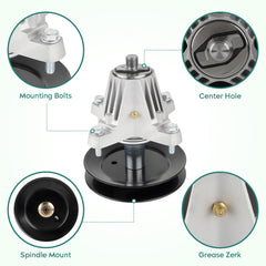 PetMigo spindle mounting flange closeup showing four-bolt pattern accuracy