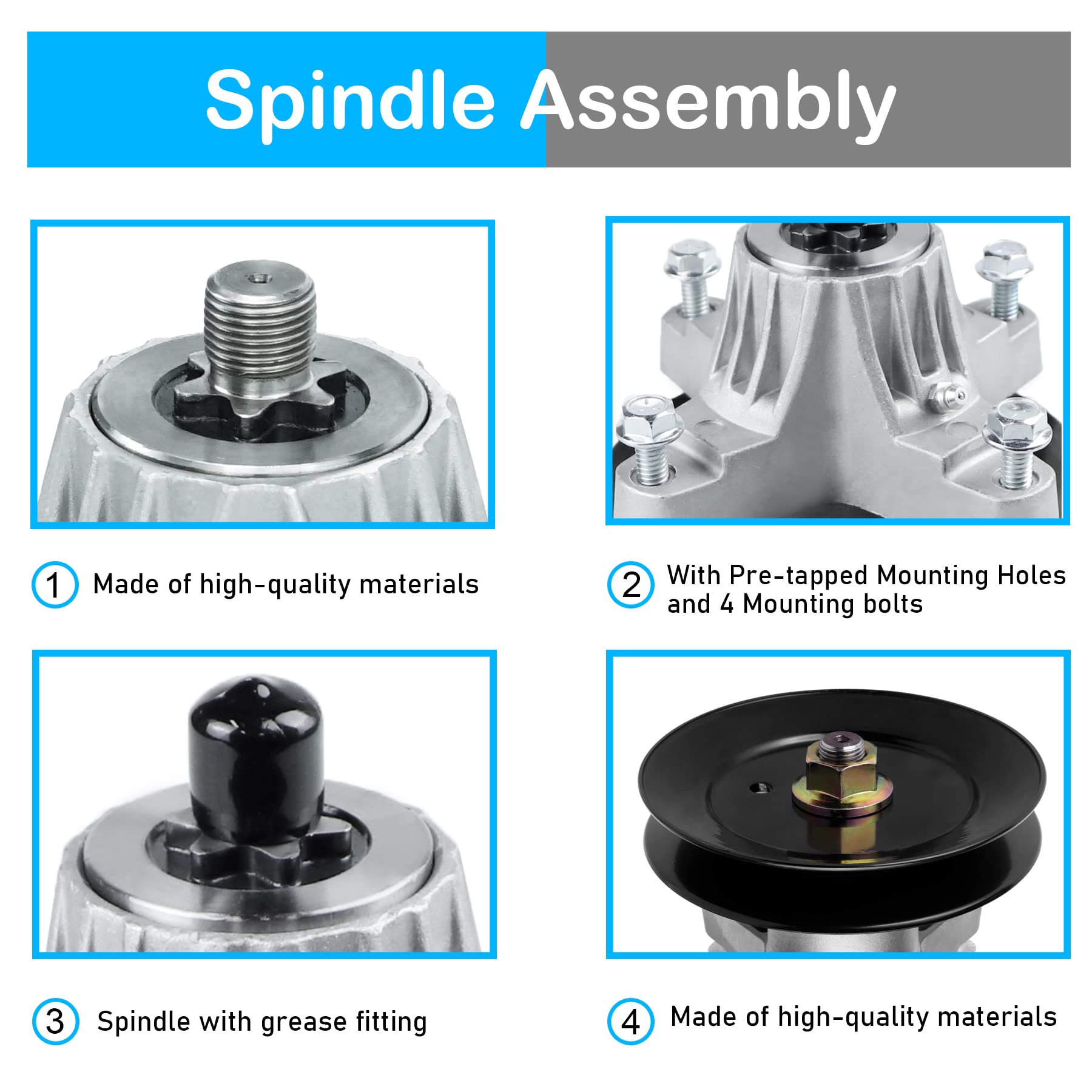 PetMigo spindle pulley detail highlighting 6 1/4 inch pulley OD for proper belt seating