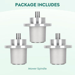 PetMigo three-pack layout on table for replacing all deck spindles at once