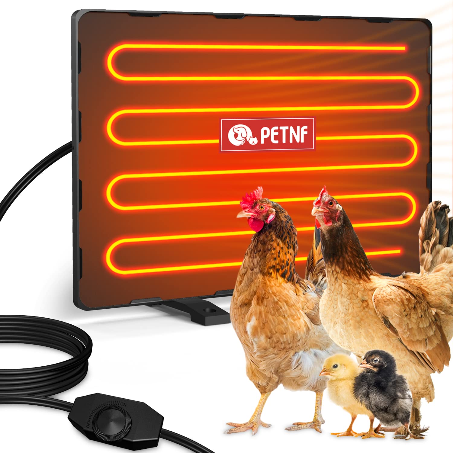 PETNF long power cord and plug displayed giving flexible placement benefit