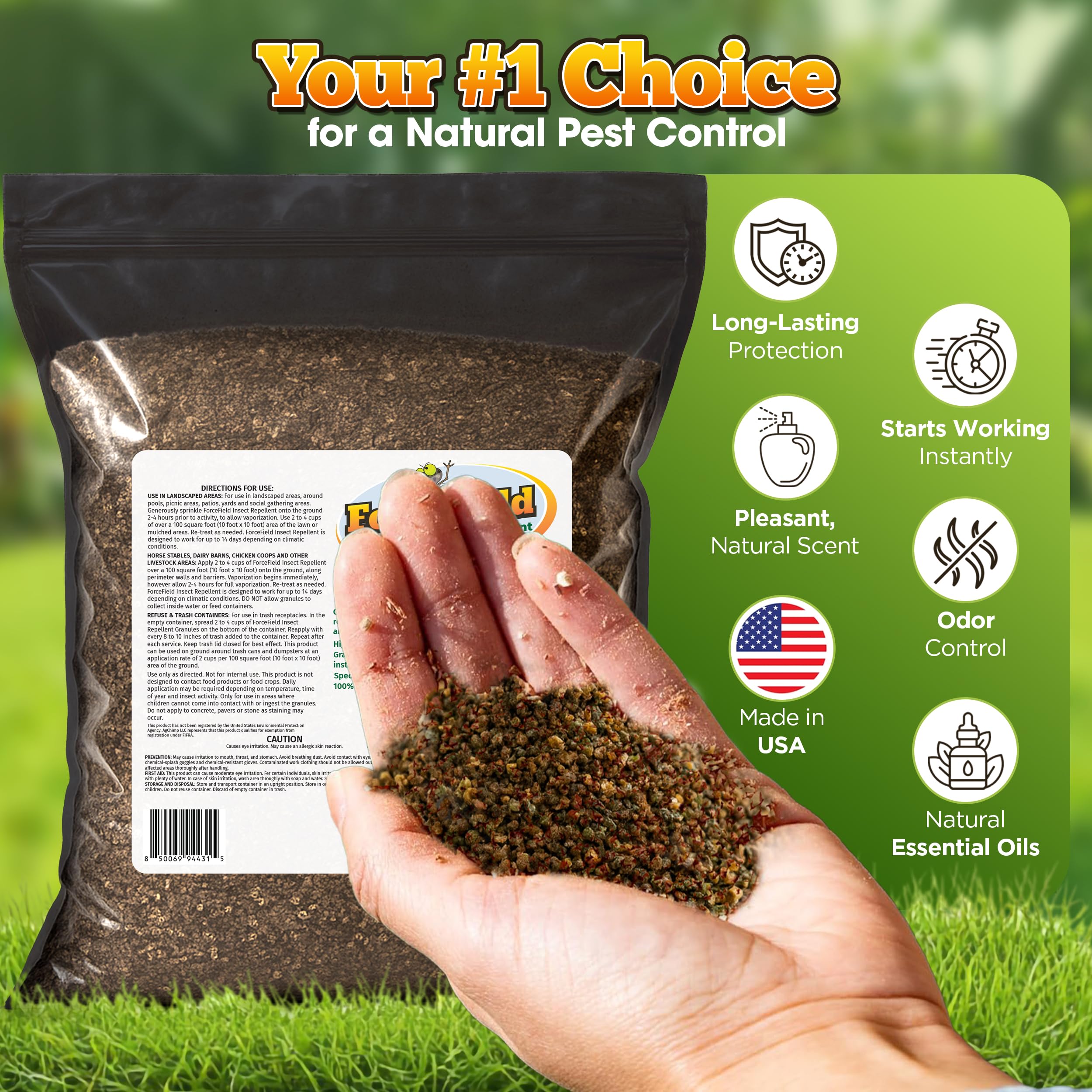 Petra ForceField treated lawn wide shot highlighting reduced mosquito zones