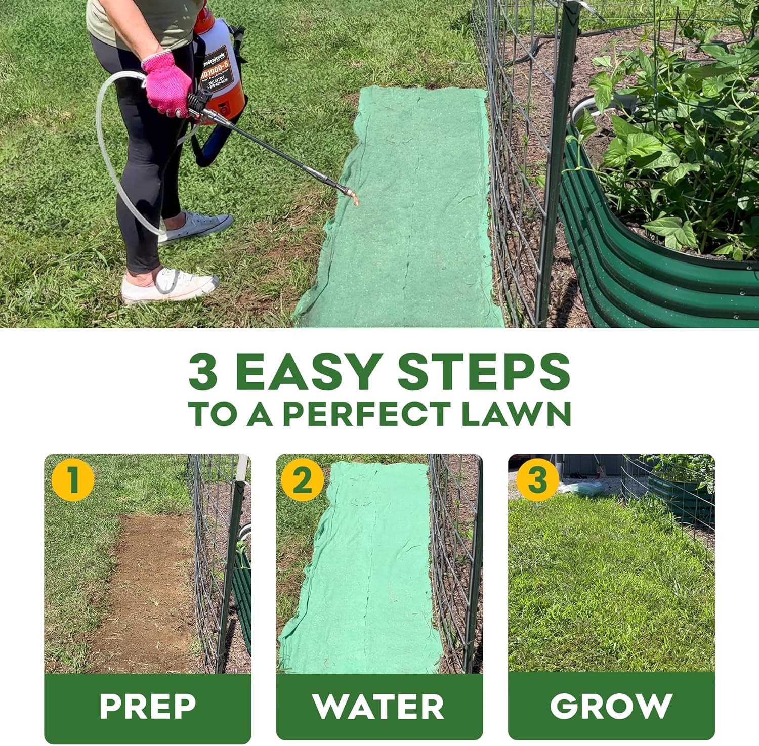 PETRAMAX fiber mesh texture across mat holds seed and prevents washout