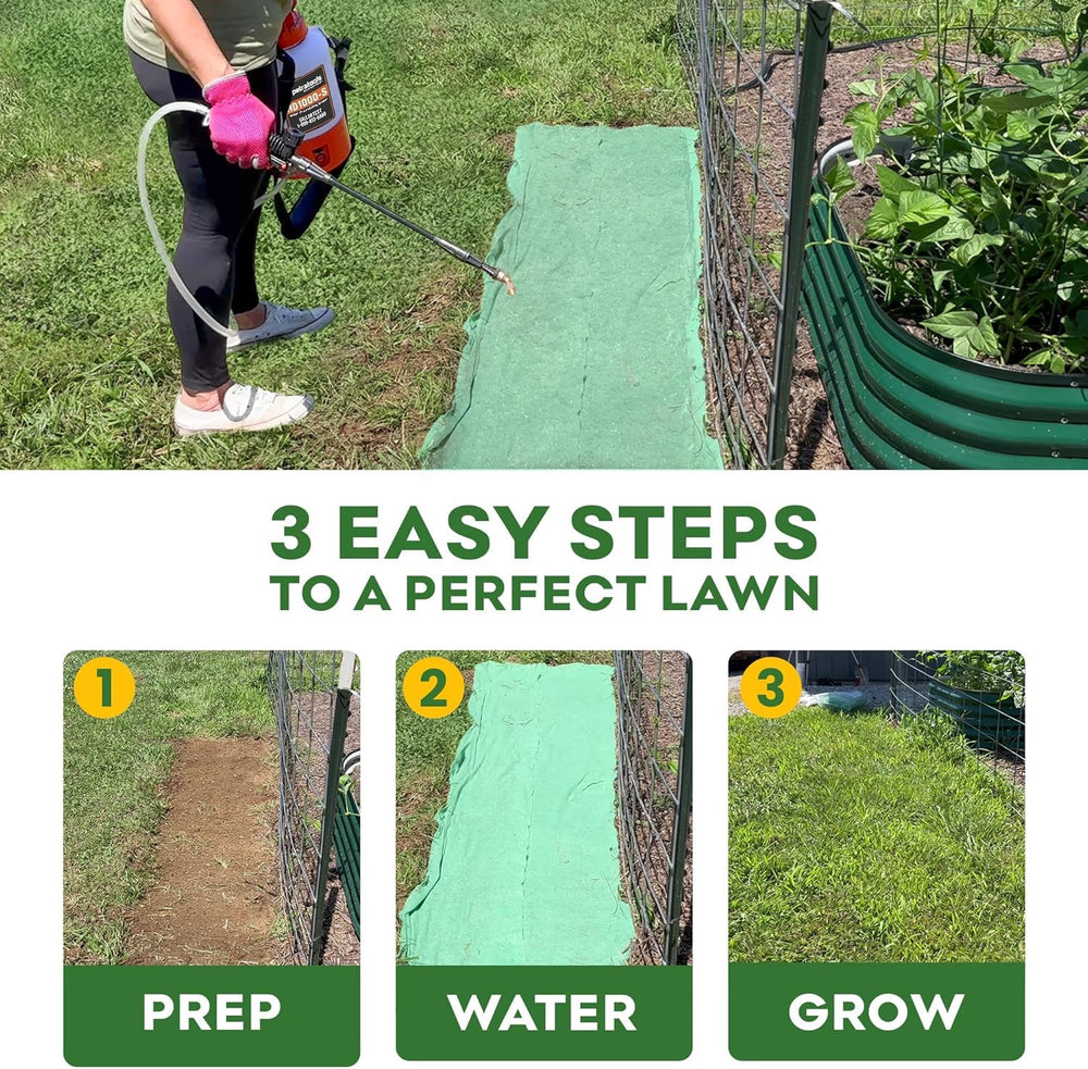 PETRAMAX fiber mesh texture across mat holds seed and prevents washout