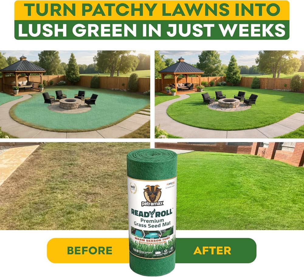 PETRAMAX ReadyRoll partially unrolled on soil for easy installation benefit