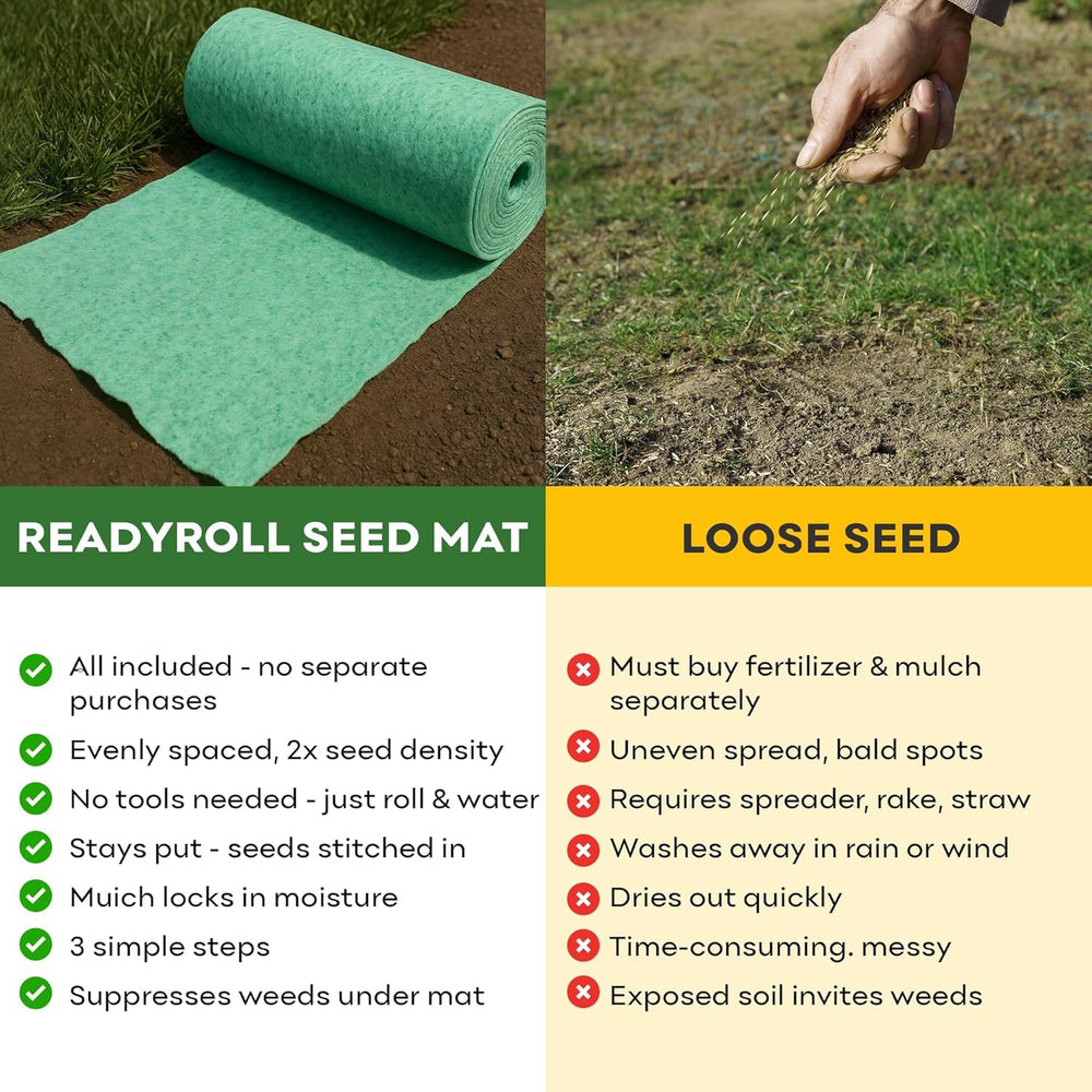 PETRAMAX close-up of thick seed distribution demonstrating faster coverage