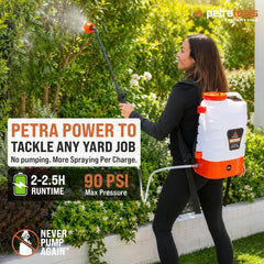 PetraTools padded back pad and straps for comfort during long spraying sessions