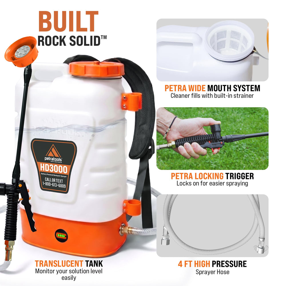 PetraTools sprayer in use on lawn demonstrating efficient coverage and ease