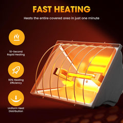PETSOLON detailed shot of long-life halogen bulb for reliable warmth