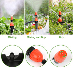 PETUOL mist mode spraying patio plants to provide cooling and humidity benefit