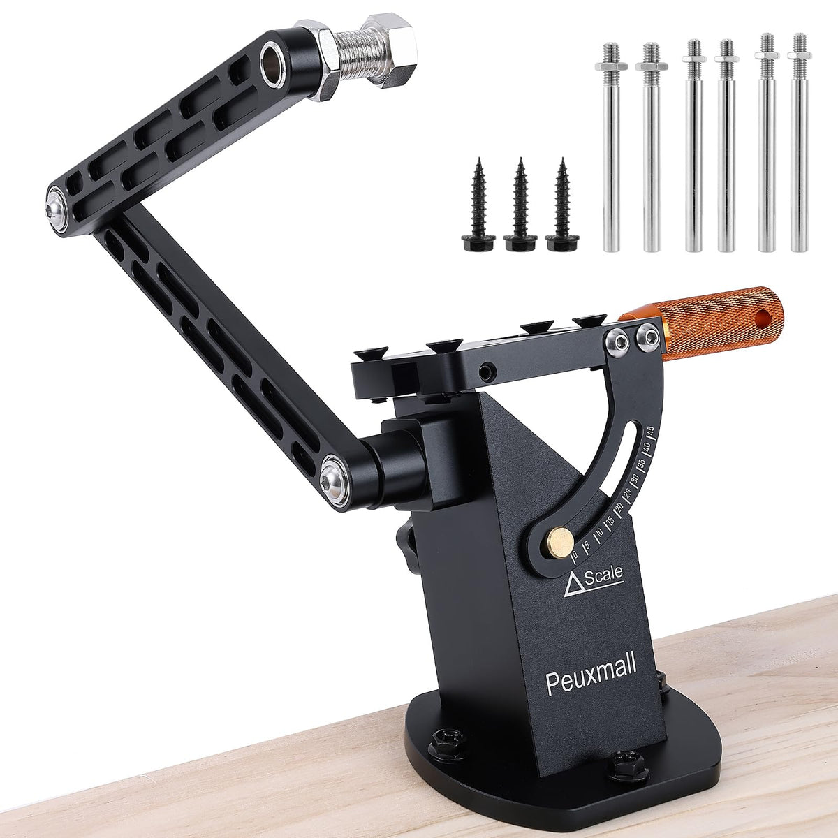 Peuxmall front view of sharpener showing full frame and clamp benefit precision