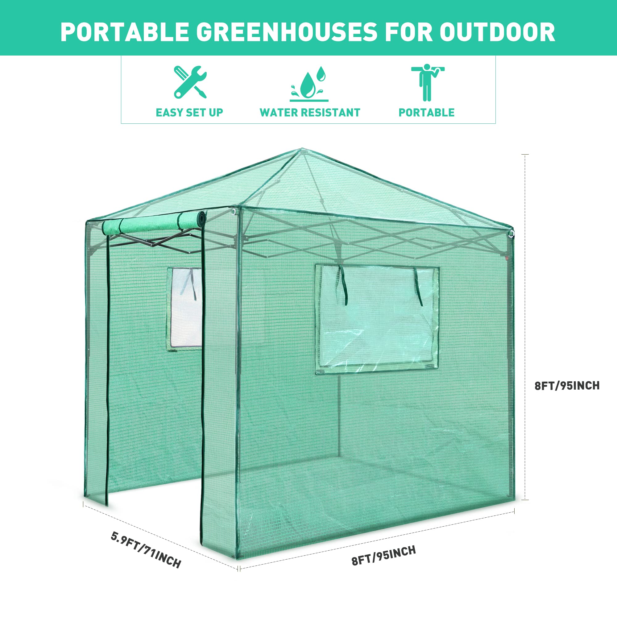 PexFix greenhouse next to a person for size and scale reference