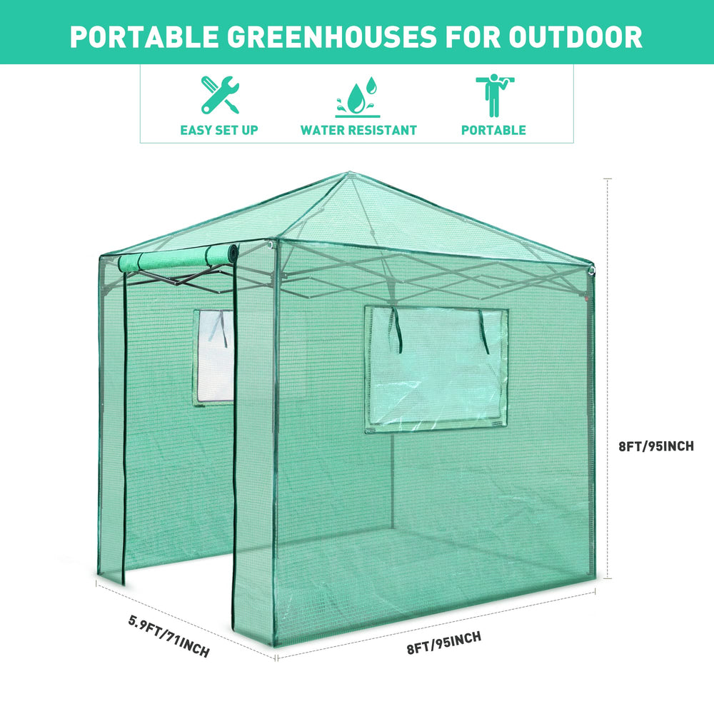 PexFix greenhouse next to a person for size and scale reference