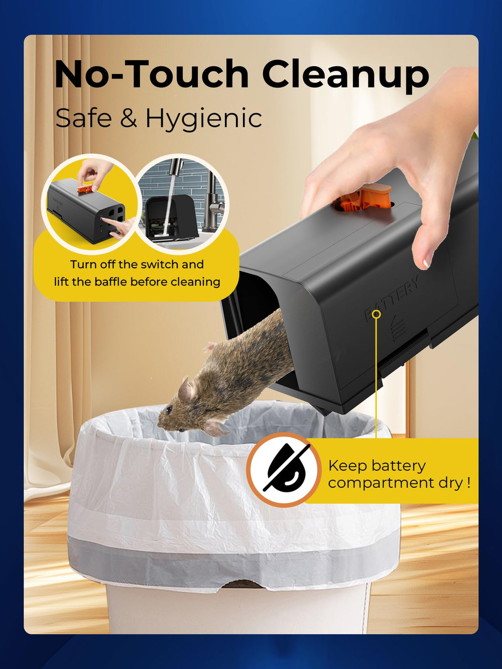 PEXPEL tilt disposal demonstration enabling no-touch, hygienic emptying