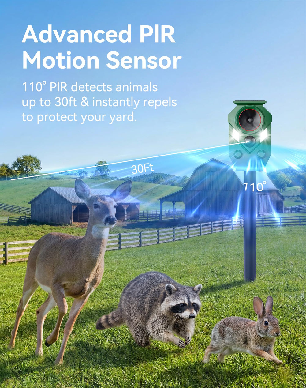 PEXPEL motion sensor detail demonstrating fast animal detection