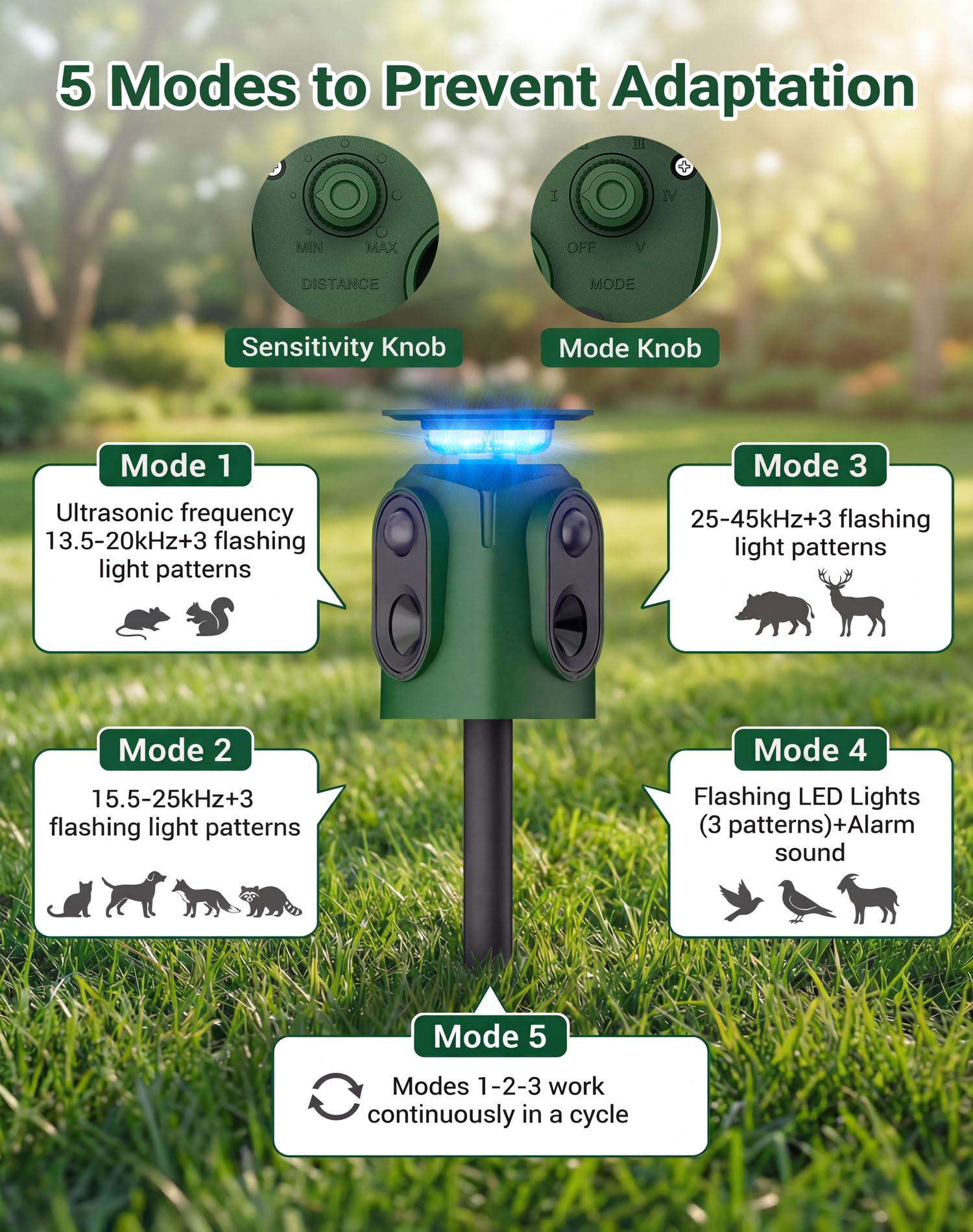PEXPEL staked in garden setting protecting plants and flower beds effectively