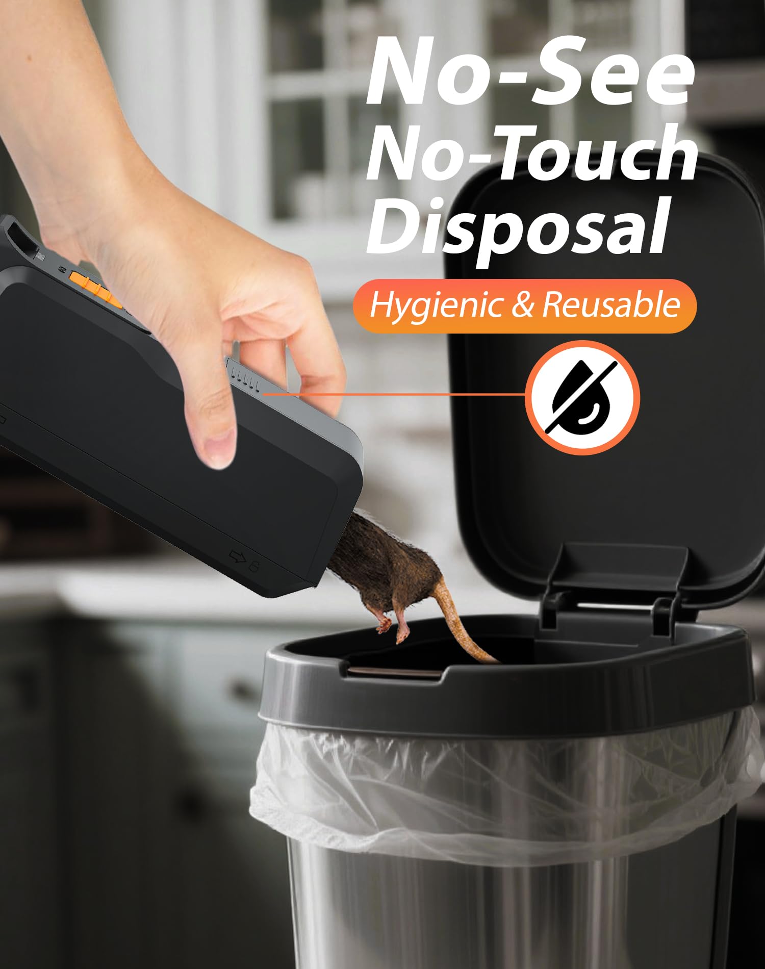 PEXPEL trap placed under kitchen counter demonstrating concealed placement benefit