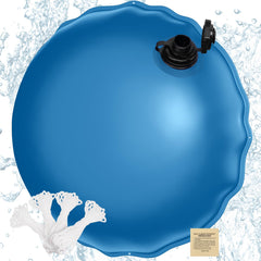 Pexzey front view of inflated pillow showing sturdy shape and pool protection