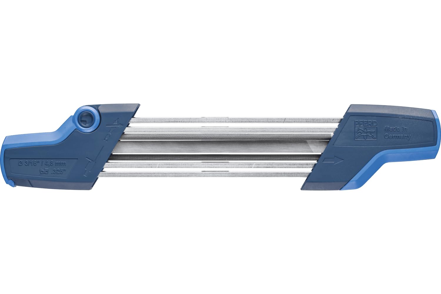 PFERD CS-X front view showing compact sharpener and ergonomic grip benefit