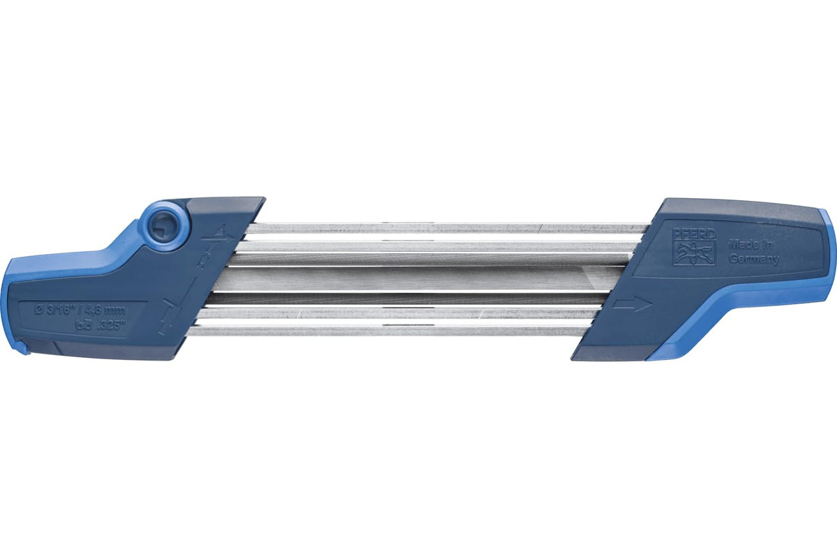 PFERD CS-X front view showing compact sharpener and ergonomic grip benefit