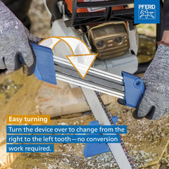PFERD CS-X in use on a saw chain demonstrating consistent filing benefit