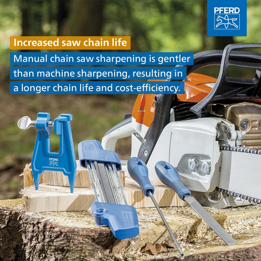 PFERD CS-X size comparison next to ruler showing compact, portable maintenance tool