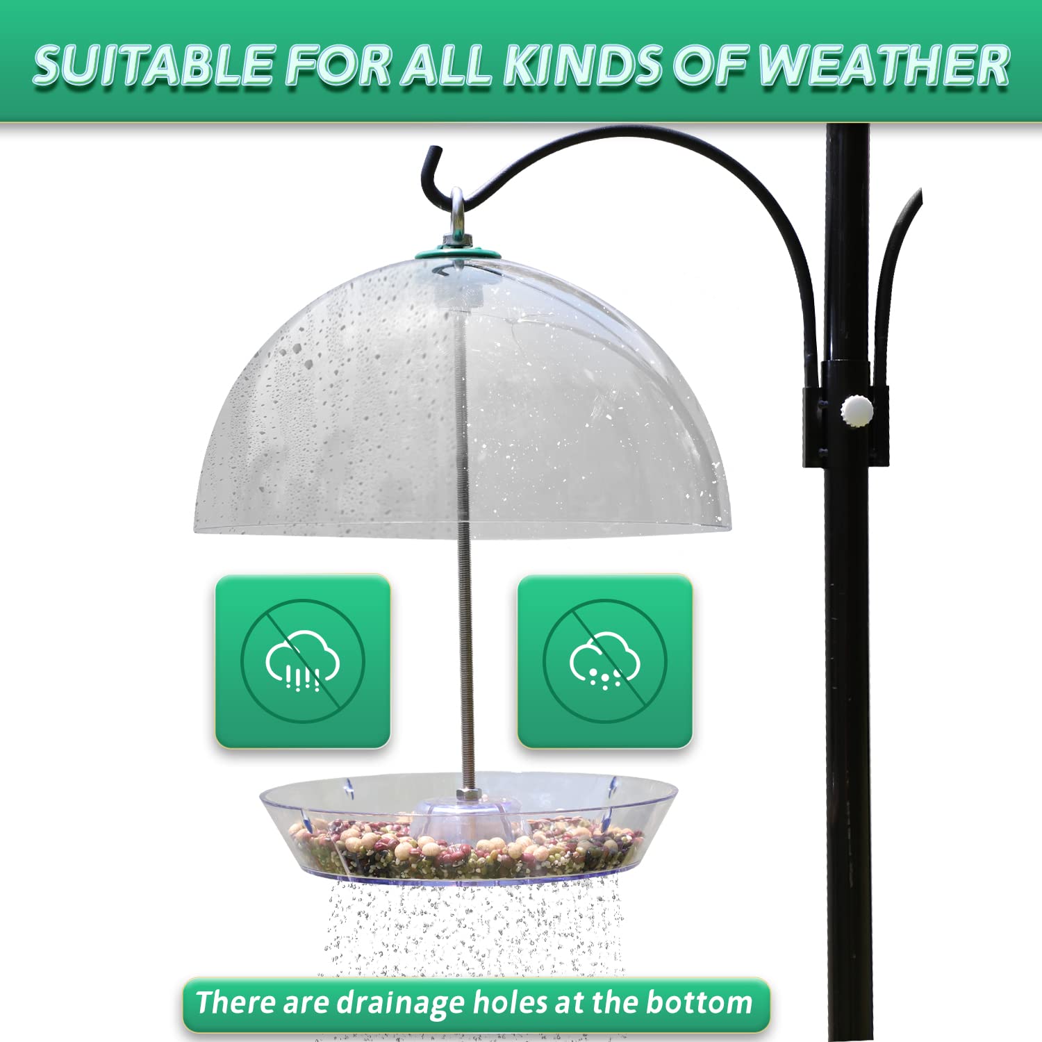 PFNRTH feeder hung next to ruler for size comparison and accurate placement guidance