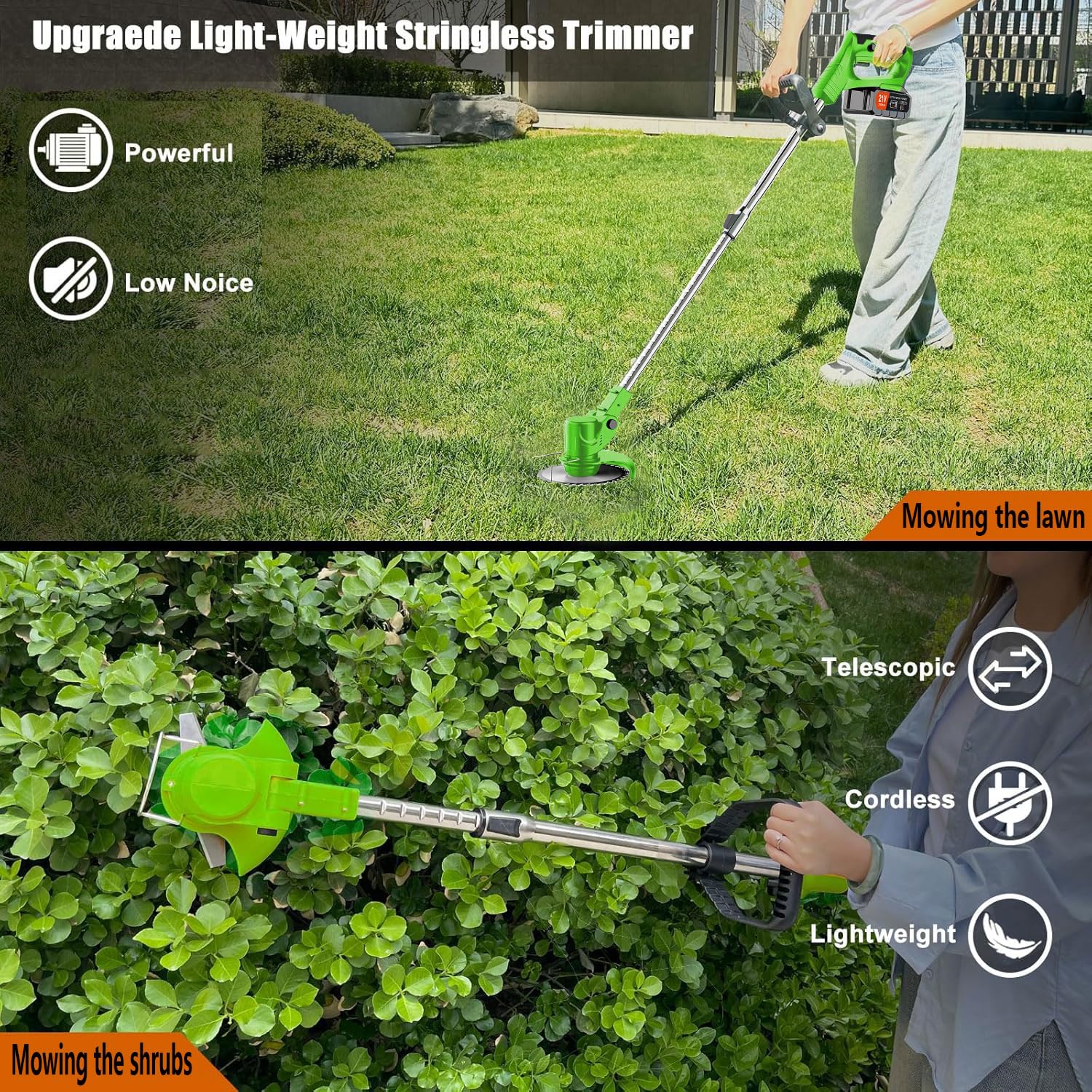PFYELYI tool used edging a lawn in a home yard showing versatile all-in-one convenience benefit