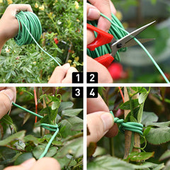 PGarden-EZ tied around tomato stem demonstrating gentle secure support